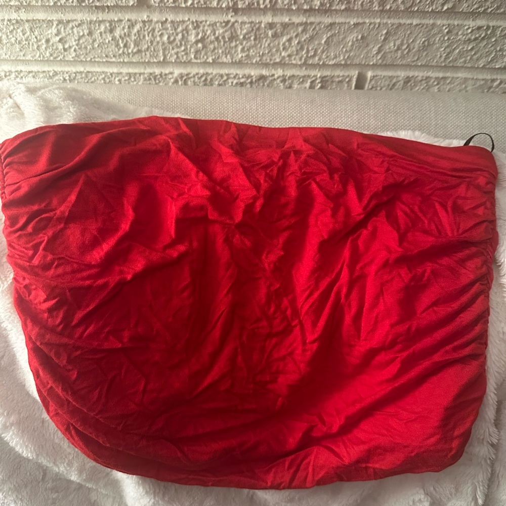 Red Strapless Tube Top